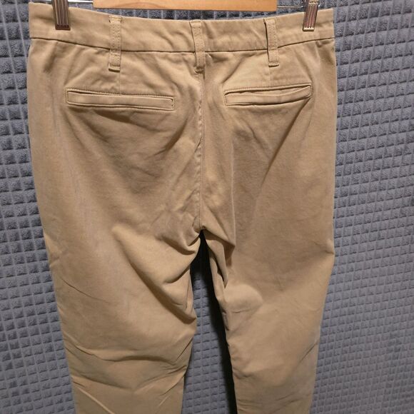 JCrew HighRise Khaki Pants Slacks 32x28 Sz4 Girlfriend Chino Stretch Comfort Tan - Picture 10 of 15